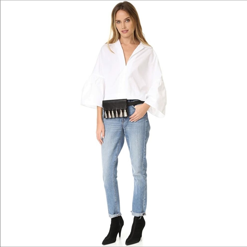 NWOT Rebecca Minkoff Metallic Leather Tassel Belt Bag Size L
